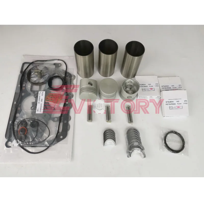 

For Mitsubishi K3C rebuild kit piston liner cylinder gasket main conrod bearing