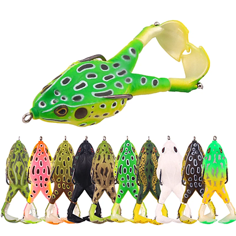 

Double Propeller Lifelike Soft Jump Frog 8cm 9cm 10cm Top water Frog Silicone Artificial Wobblers fishing topwater frog lure