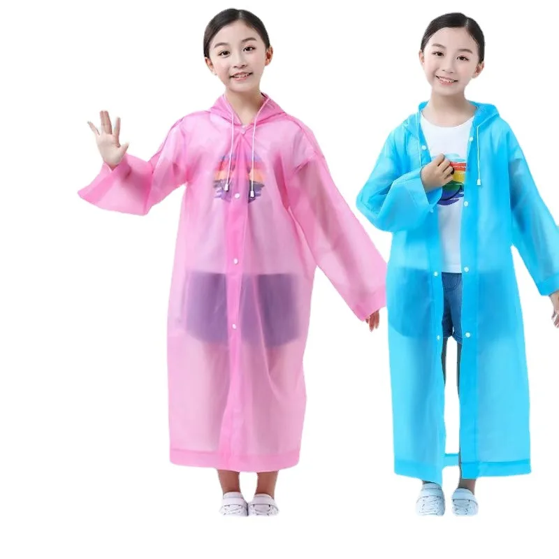 

lightweight Portable Non Disposable EVA Rainwear Waterproof Hooded Kids raincoat rain poncho