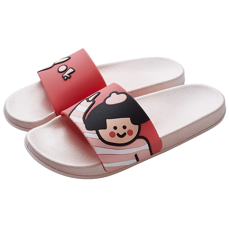 

2021 new slippers female summer lovers indoor non slip home slippers