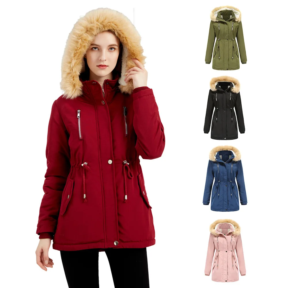 

2021 autumn winter cross-border women's padded lamb wool cotton-padded women's loose cotton-padded women's cotton-padded jacket