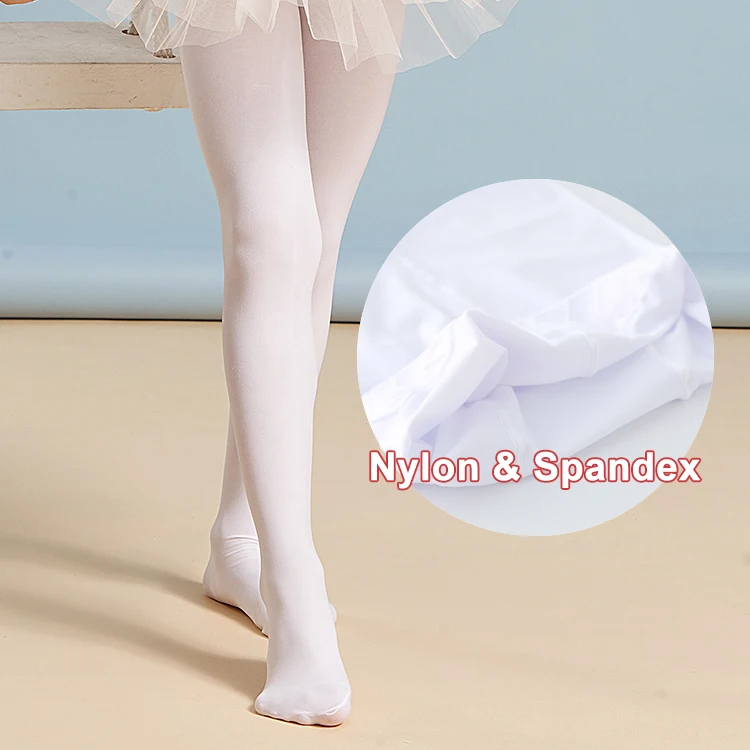 

Stage Performance Girls Nylon White Dance Tights For Kids Pantyhose Ballet Tights