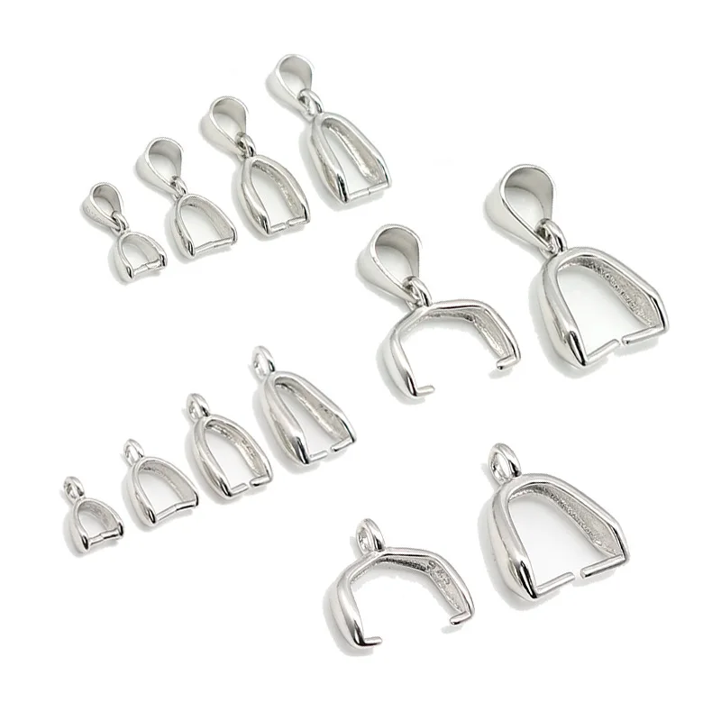 Wholesale 925 sterling silver clasp pendant bails pinch bails for DIY necklace earring accessory