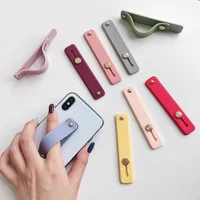 

Silicon Phone Hand Band Holder Universal Finger Ring Holder for IPhone Wristband Strap Push Pull Grip Stand Candy Color Bracket