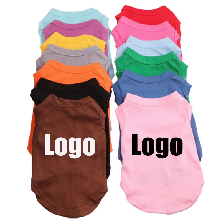 

Hot Sale Plain Pet Cat Summer Clothes Dog T Shirt custom logo Blank Dog Shirt