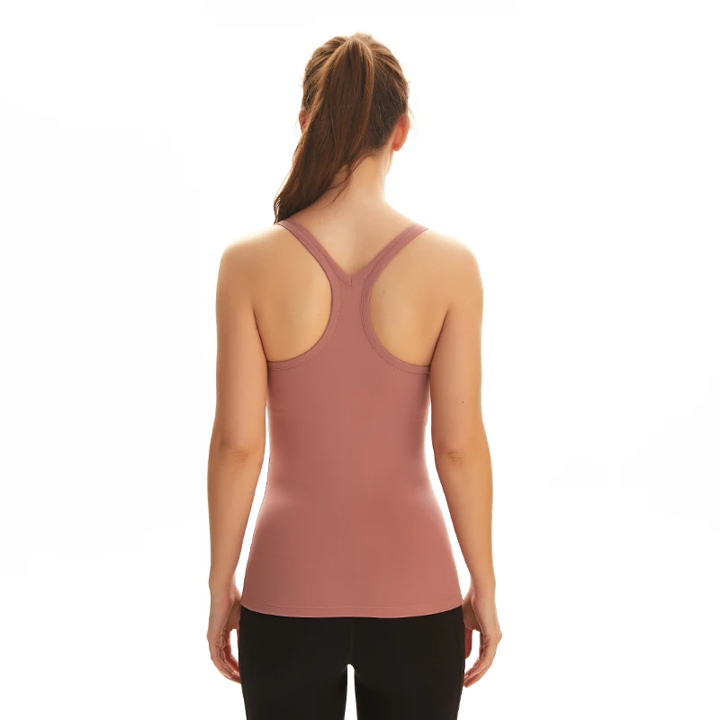 

New Yoga Vest For Women Naked Feeling Skin-Friendly Chest Pad Sexy Sports Jacket Running Fitness Yoga Clothing