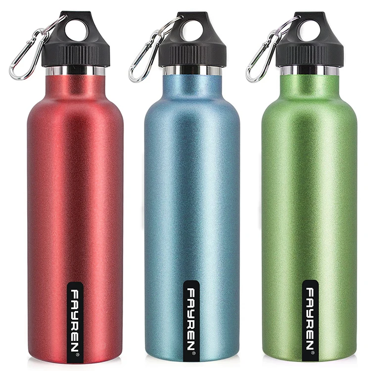 

2021 New design Insulated Drink Stainless Steel Water Bottle with Carabiner Belt Clip for outdoor sports, Customized color