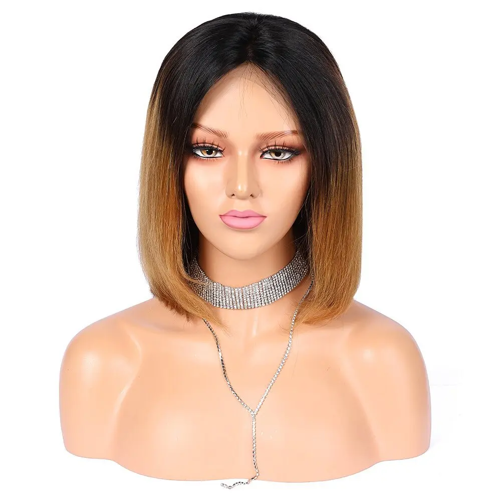 

Cuticle Aligned Virgin Ombre Hd Human Hair Lace Front Closure 5X5 Melt Band For Pixie Cut Short Curly Bob Wig 6pcs package deal