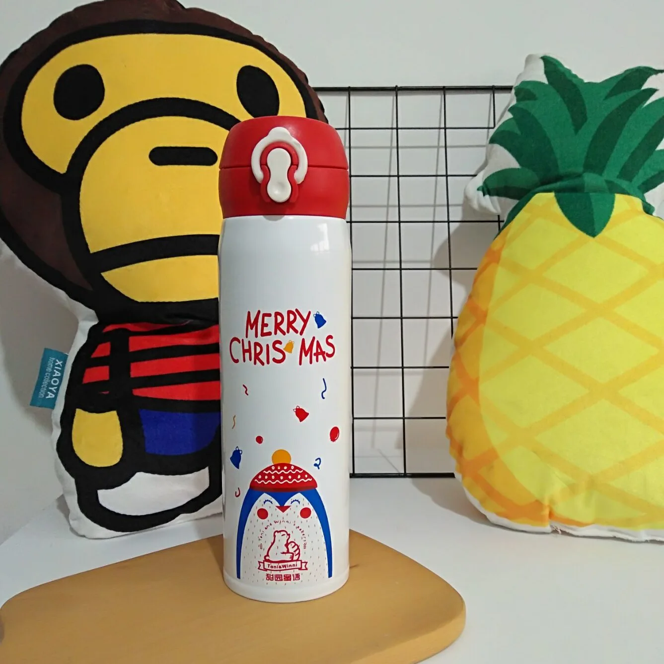 

Wholesale Christmas customized Stainless steel merry vacuum flask double wall water bottle for kids, Available colors or custom colors