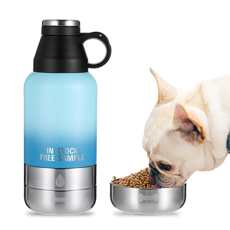 

Everich 32oz 64oz Wide Mouth Double Wall 3 in 1 Vacuum Insulated Stainless Steel Sports Water Bottle dog water bottle dog bow, Customized color