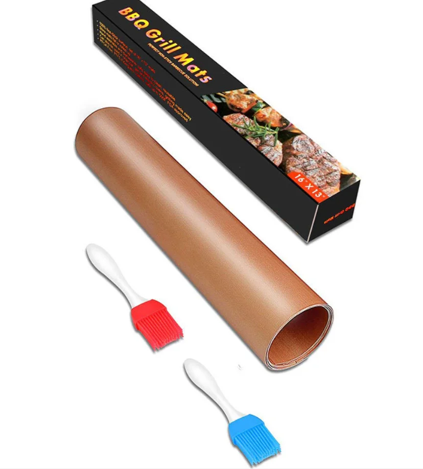 

BBQ Grill Mat Non-Stick Cooking Mat PTFE Reusable Barbecue Baking Mat for Electric Grill