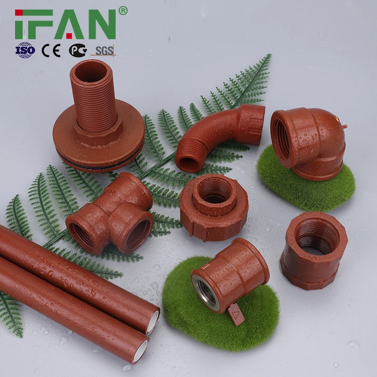 

IFAN PPH Water Pipe Fitting 1/2"-2" Brown Color Thread PPH Plumbing Fittings