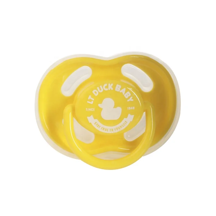 

Promotional Wholesales Baby Products Safety BPA Free Sublimation Baby Silicone Soother Bulk Cute Chewing Silicone Baby Pacifier, Yellow