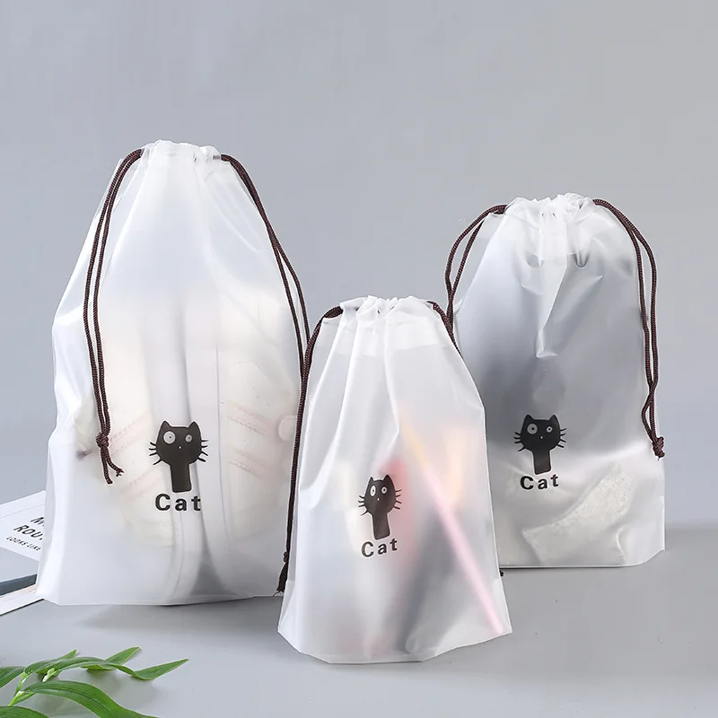 

Customized Small transparent jewelry bag plastic packaging pouch cosmetics drawstring bag with string, Custom color