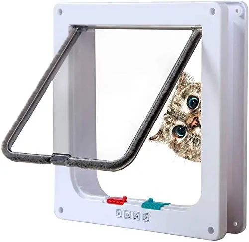 

Sanan Cat Flap Door large replacement vinyle white black for Kittens Breathable Hot Pet Door