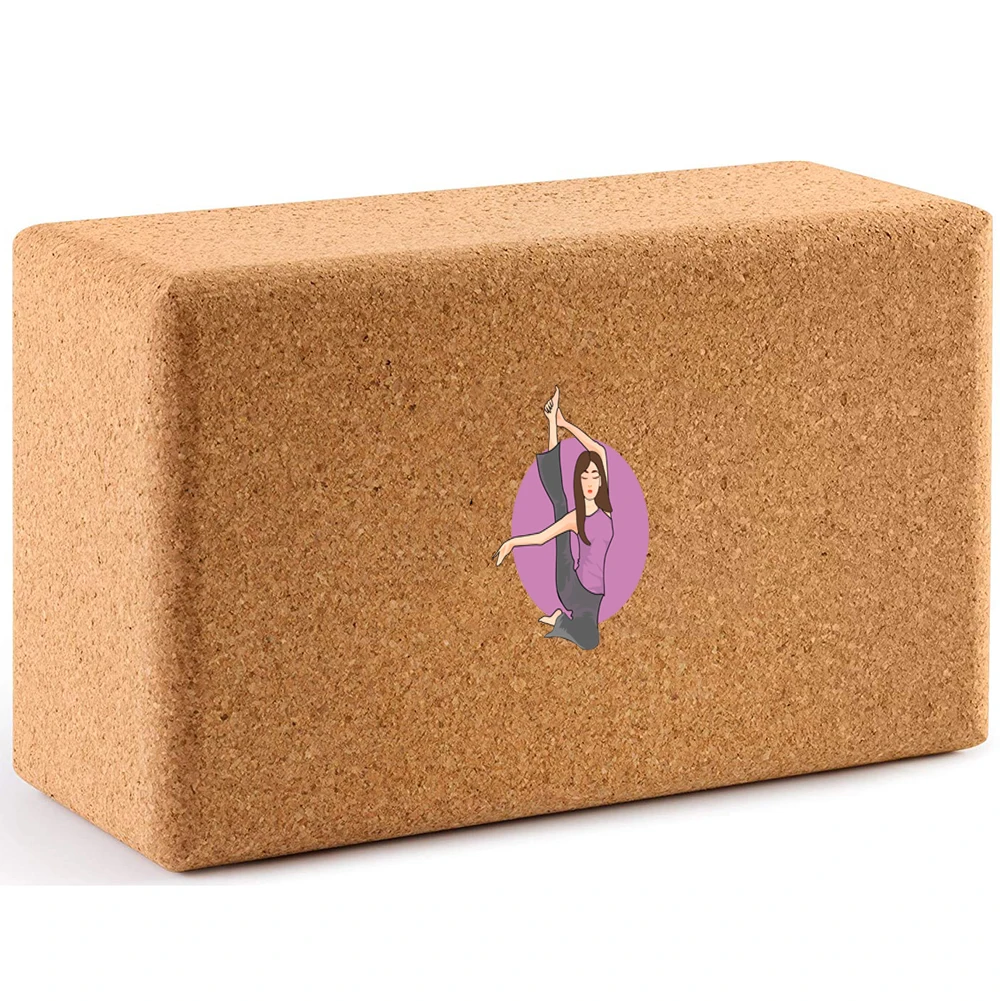 

Custom Color print high density fitness yoga cork block natural