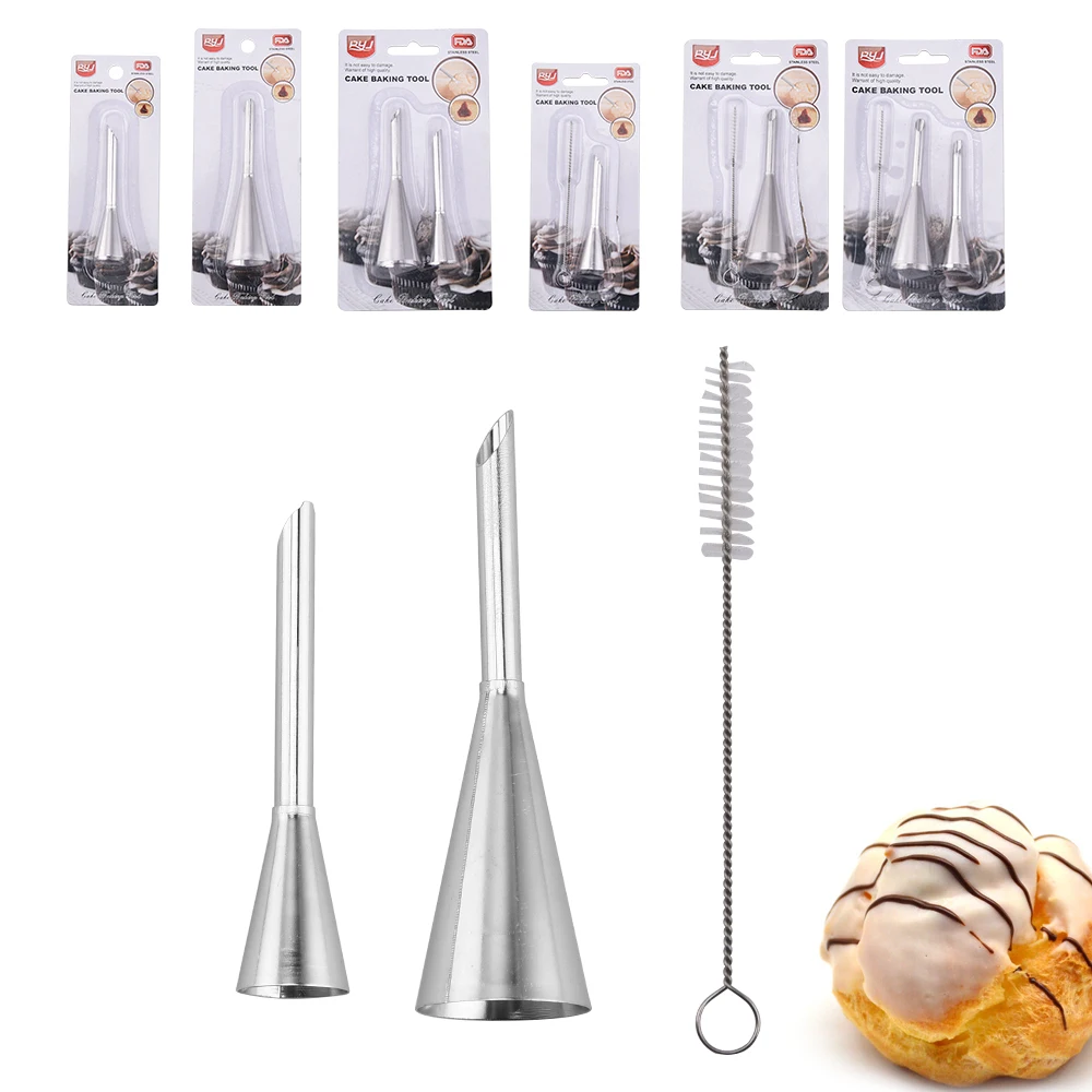 

Premium quality cake decorating tips stainless steel long puff nozzle for bread