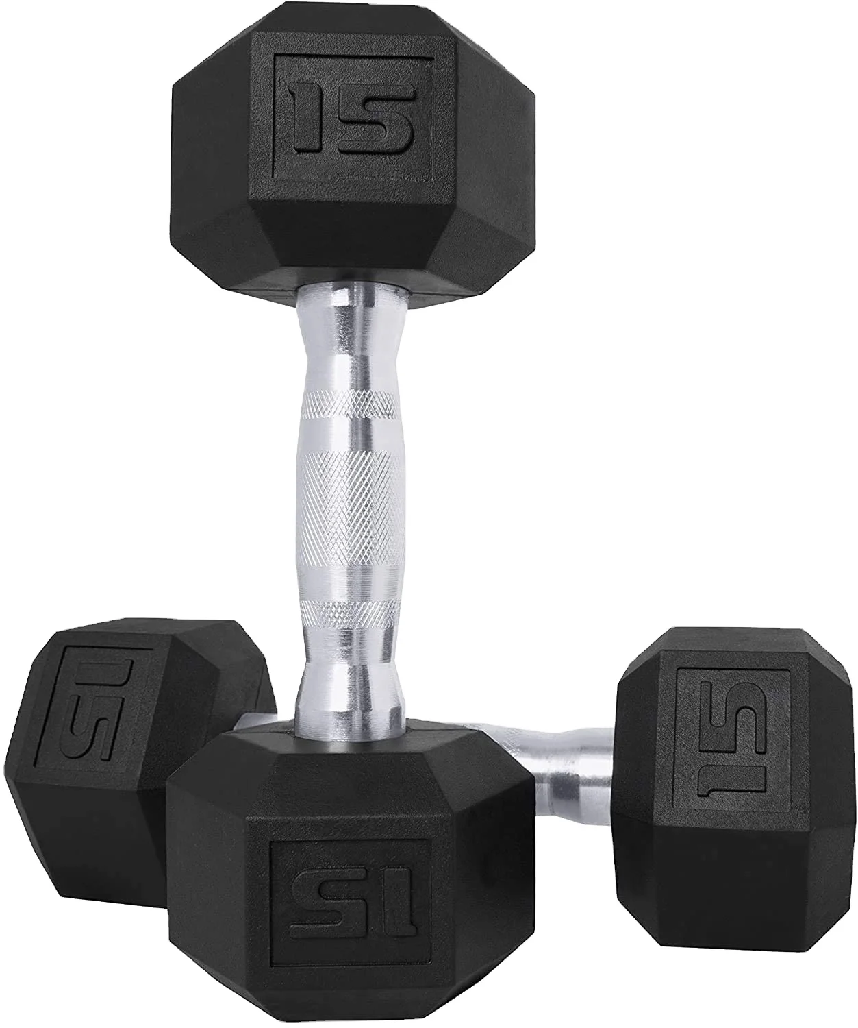 

wholesale dumbbell rubber hex dumbbell set, Black