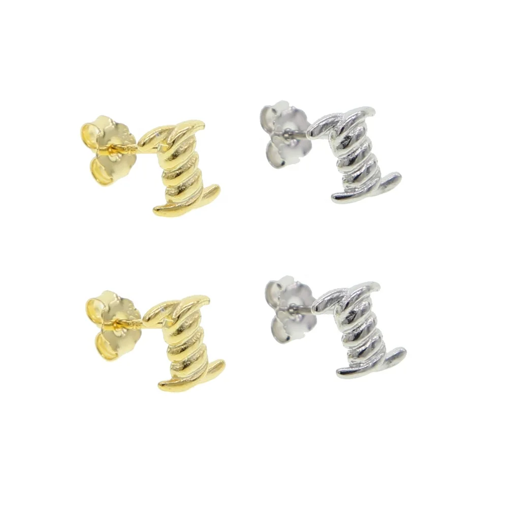 

Hot Sale girl earring Twist Stud Earrings real 925 sterling silver Fashion tiny stud Jewelry For Women Knot Post Earring