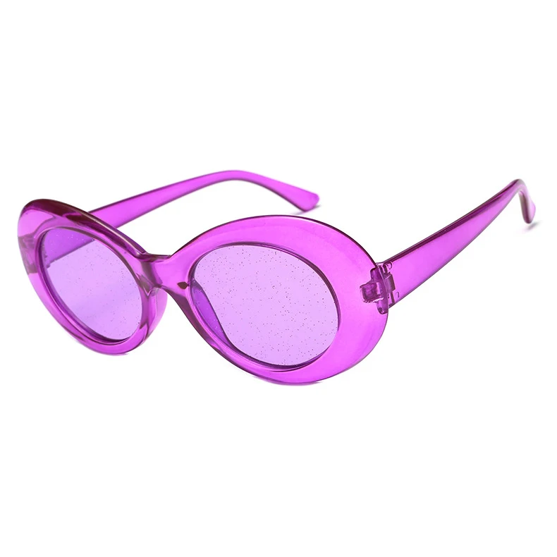 

2020 Amazon Hot Sale Cheap Oval Bling Sunglasses Clear Candy Color Sunglasses