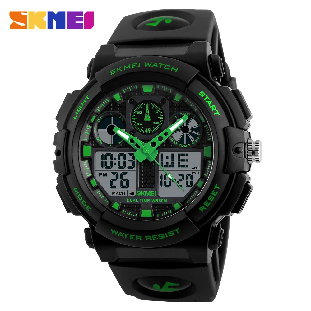 

SKMEI 1270 watch with calendar and dates water proof Dual time watch analog digital Sport Wrist watches unique branded wrist