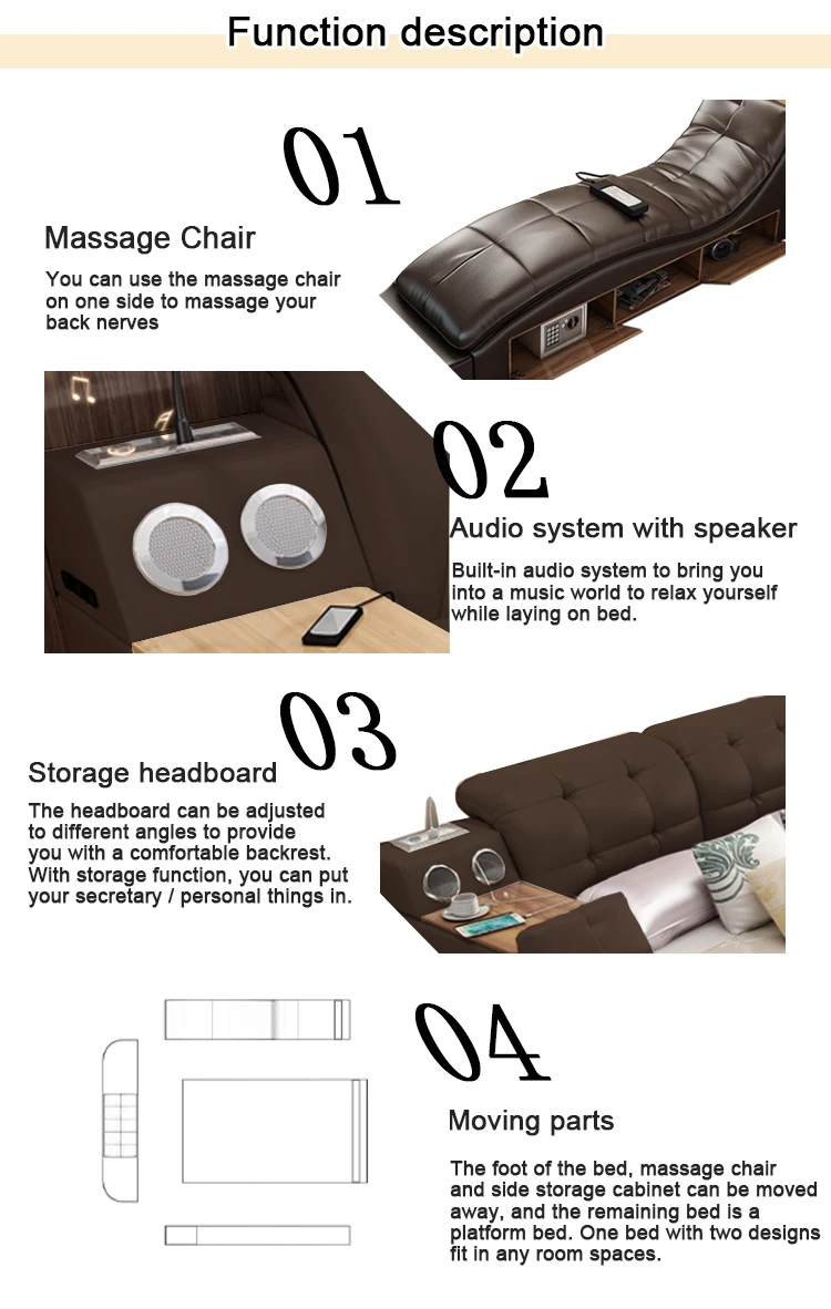 multifunctional storage bed multifunctional massage bed multifunctional bed with massage