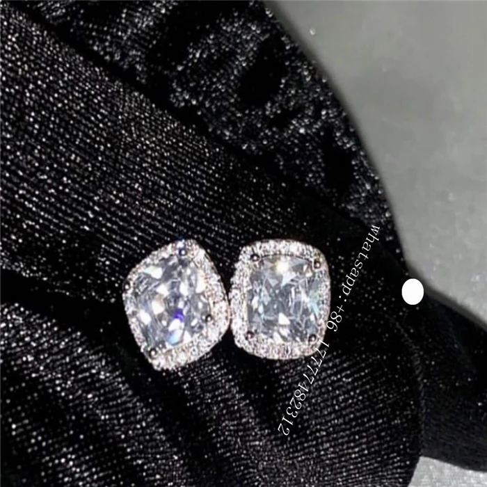 

FOXI silver rose gold sparking bling cubic zirconia cz wedding engagement gift diamond earring cz iced out stud earring