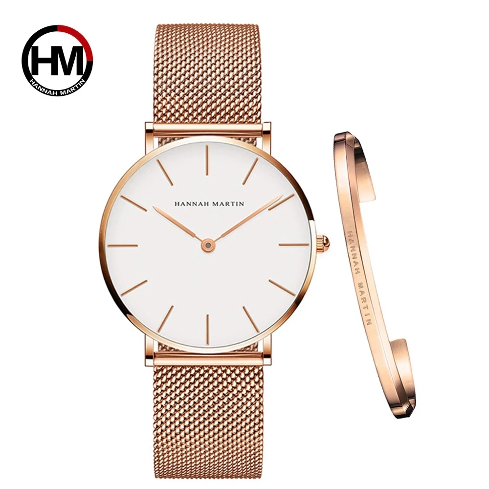 

Women Watch CH36 Japan Quartz Movement Simple Waterproof Rose Gold Stainless Steel Mesh Ladies watch relogio feminino