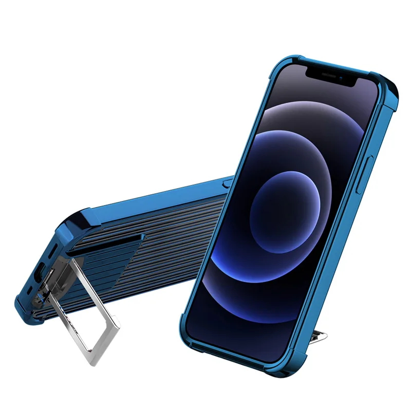 

Luxury Fashion Protective shockproof TPU Holder Phone Case For Iphone 12 11 Pro Max X Xr XS Max 6 7 8, Blue