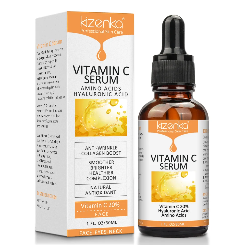 

KIZENKA Private Label Hot Sale Anti-wrinkle Whitening Repair Skin Care Brightening Face Vitamin C Serum