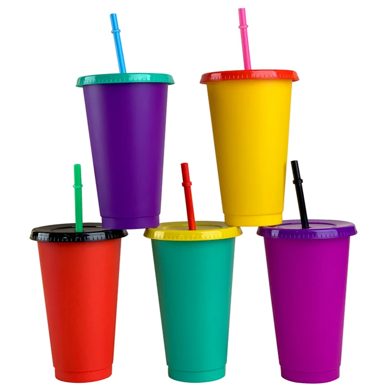 

2021 Reusable Christmas Cold Water Color Changing Confetti Cup With Straw For Party Accept Custom
