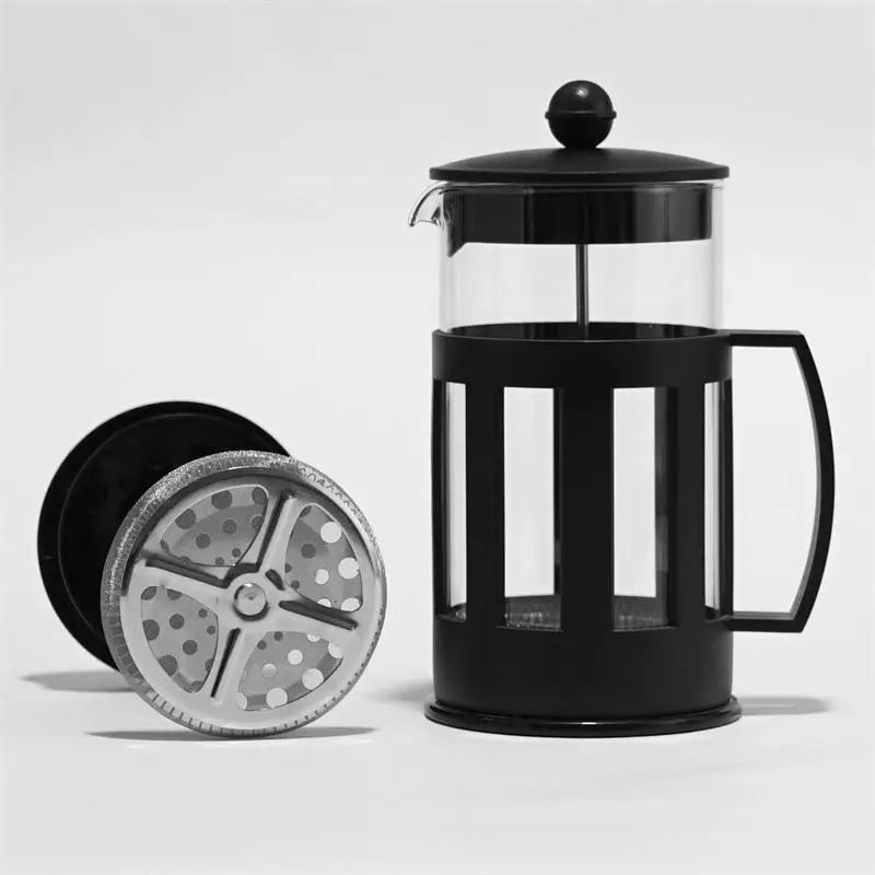 

New PP Black High Borosilicate Glass Tamper Coffee Pressing Tool French Press Coffee Maker