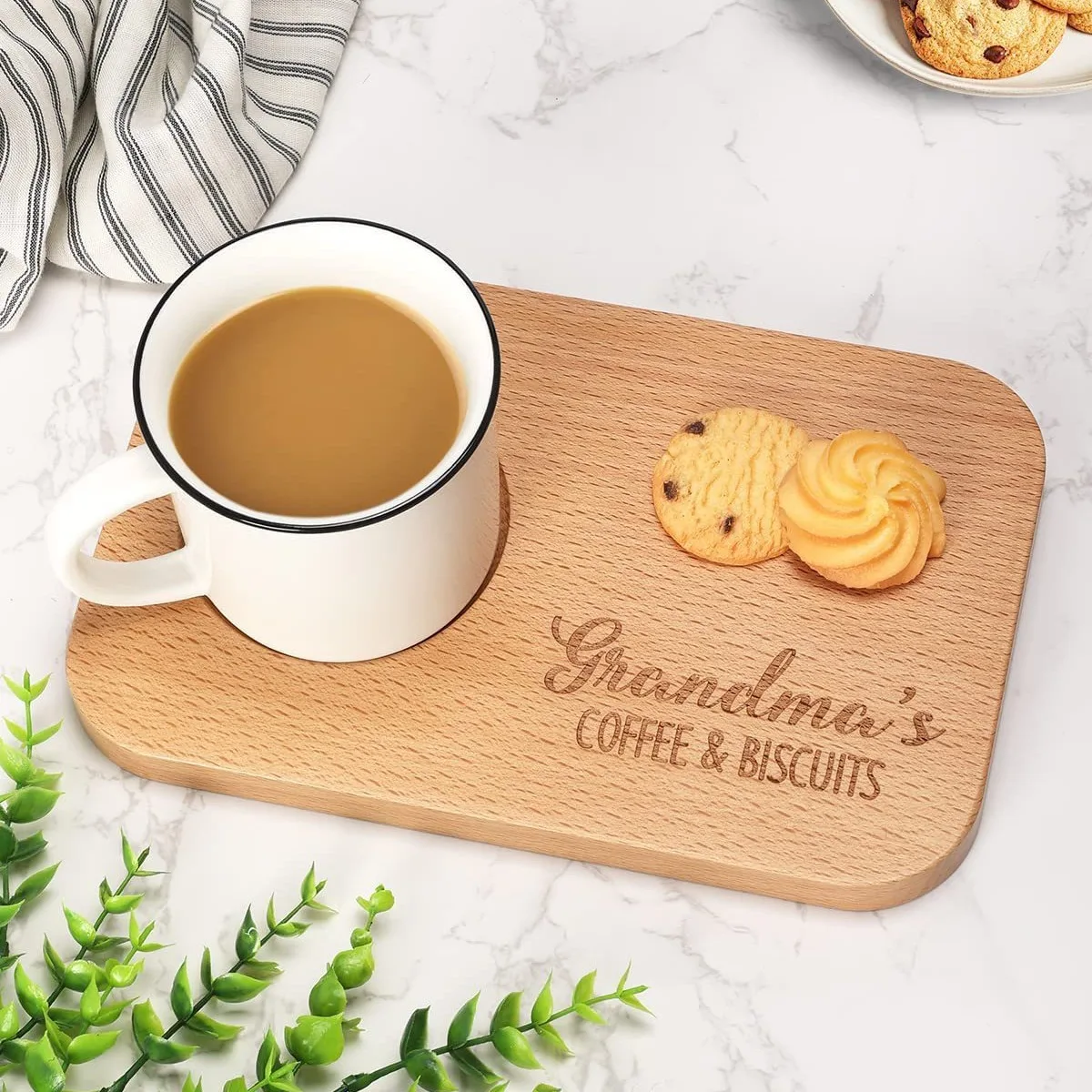 BAMBUS  Bamboo Serving Platter Tea Coffee and Biscuits Wooden Board for Serving Food Good Quality Beautifully Serving Board