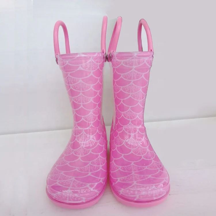 

PVC Small Baby Children Wellies Kids Wholesale Rain Boots Plastic Transparent Rain Booties, Pink