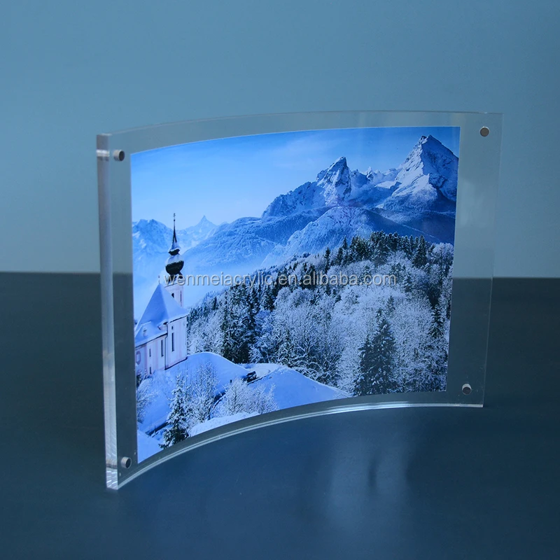 Customized Acrylic Picture Frame Clear Curved Acrylic Photo