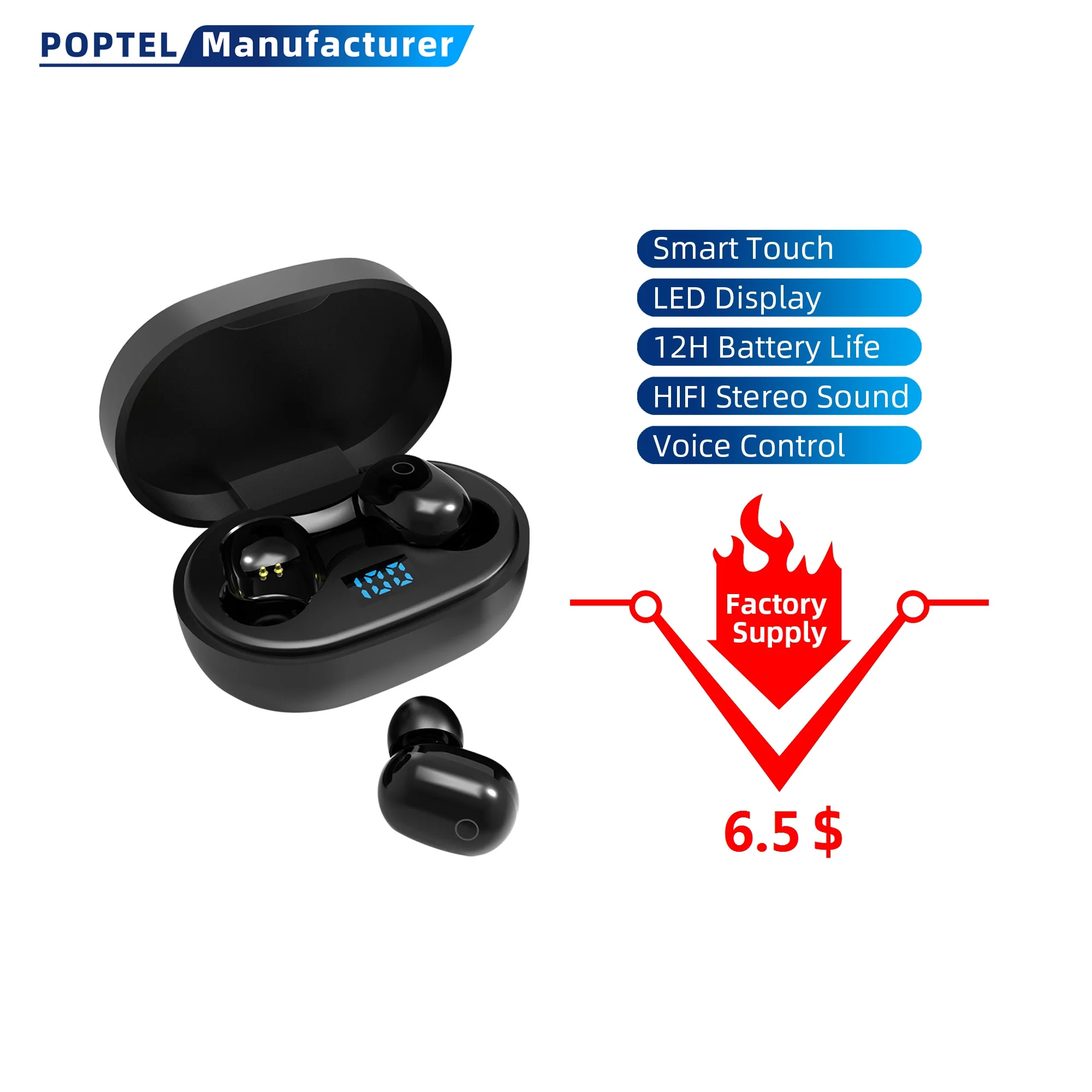 

T25 True Wireless Earbuds Audifonos Bluetooth5.0 Earphone Headphones LED Display TWS Ear Pods Earbuds for mobile phones