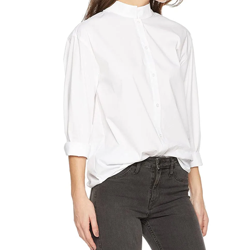 

Hot Selling Good Quality Casual Long Sleeve White Sexy Shirts For Women Tops