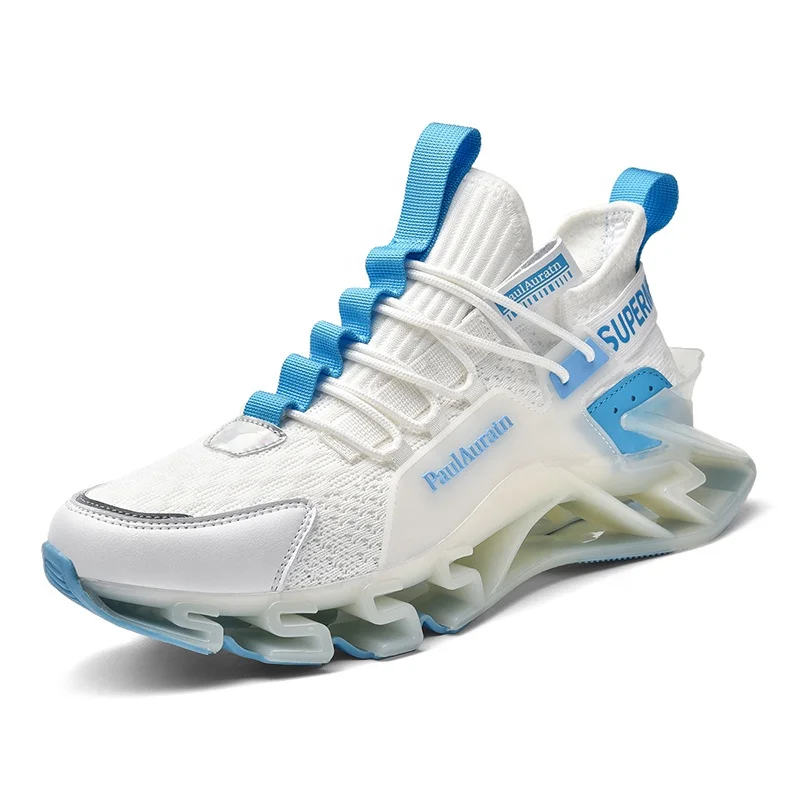 

Custom New Arrival Men's comfortable mesh blade running shoes lace-up color matching sneakers casual shoes wear-resistant
