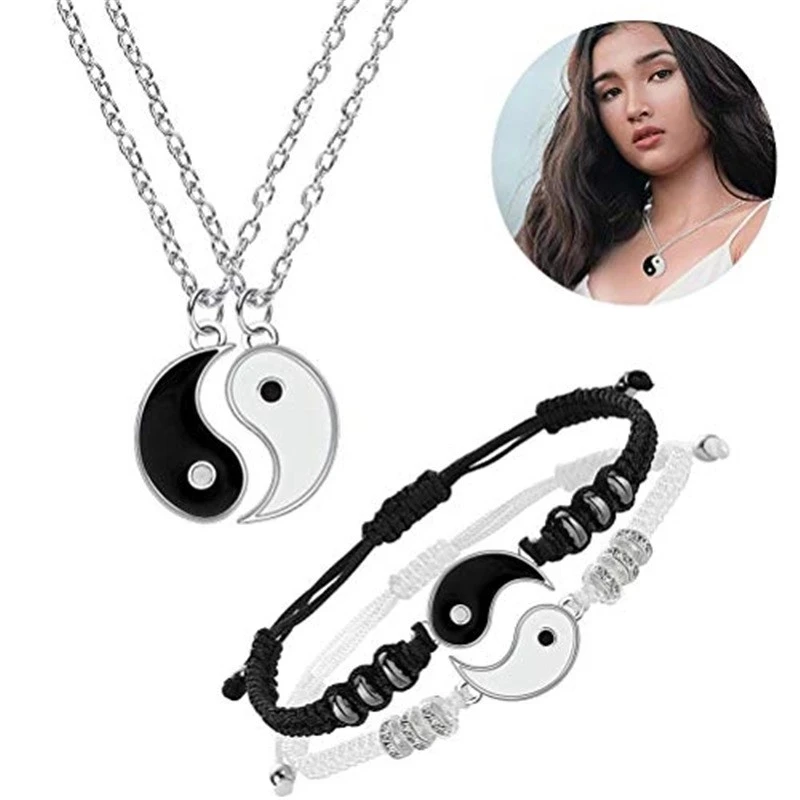 

Fashion Classical Ethnic Jewelry Creative Bracelet Personality Tai Chi Gossip Yin and Yang Pendant Couple Good Friend Necklace