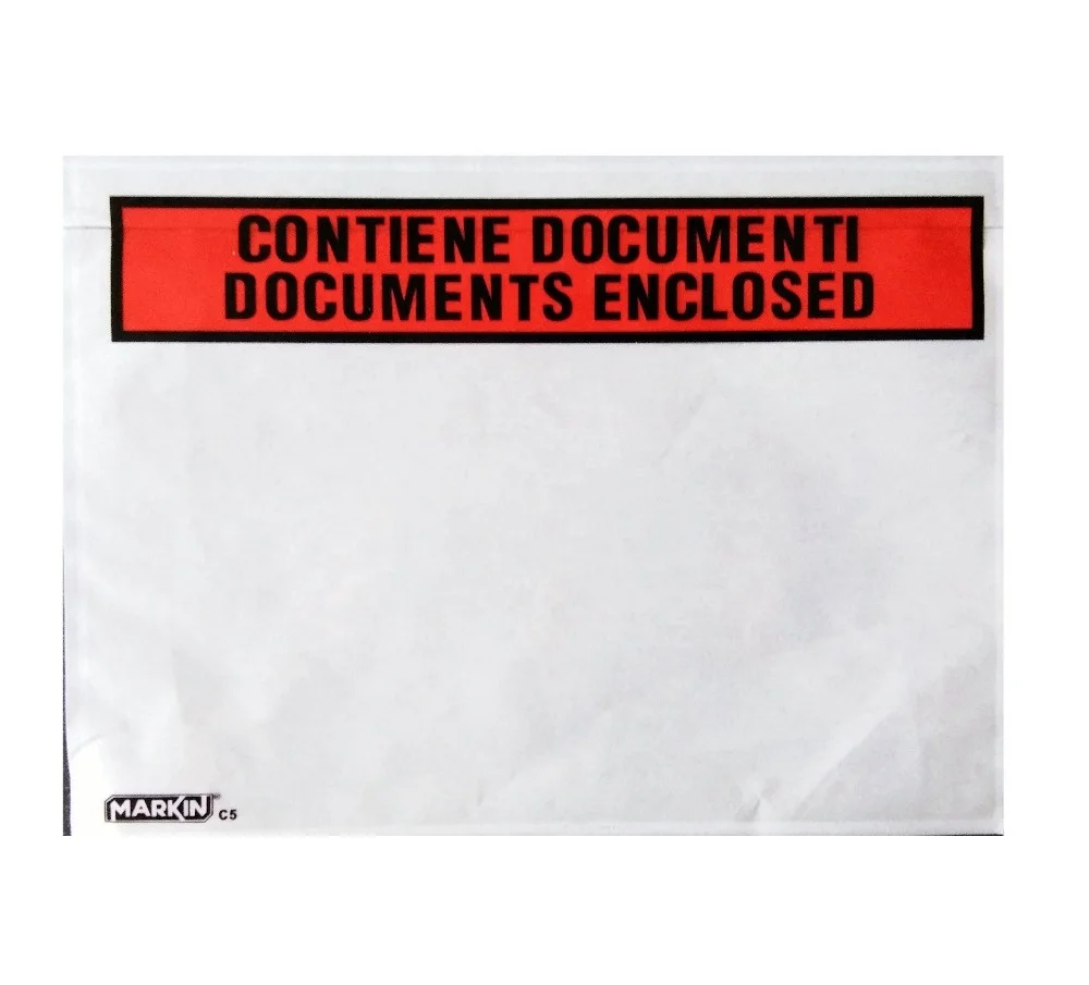 PE film printed packing list envelope from China