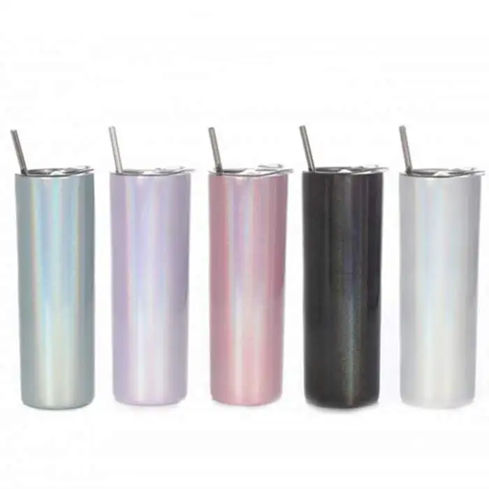 

20oz Stainless steel drinking cup vacuum insulated Mug white skinny cup with lid straw Colorful DIY Sublimation Cups