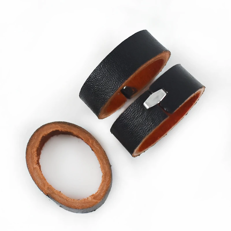 

Meetee YB750 1cm*40mm Cowhide Ring Men's Custom Decorative Leather Belt Tail Fixing Accessories Belt Loop, Colorful