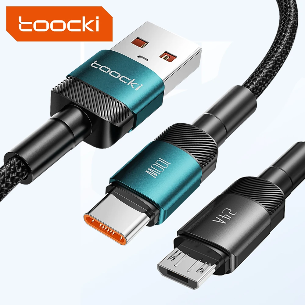 

Toocki Type-C to C USB A to Type-C USB A to Micro PD100W 60W 6A 5A 2.4A 0.25M 0.5M 1M 2M 3M Fast Charging Data Cable For Phone