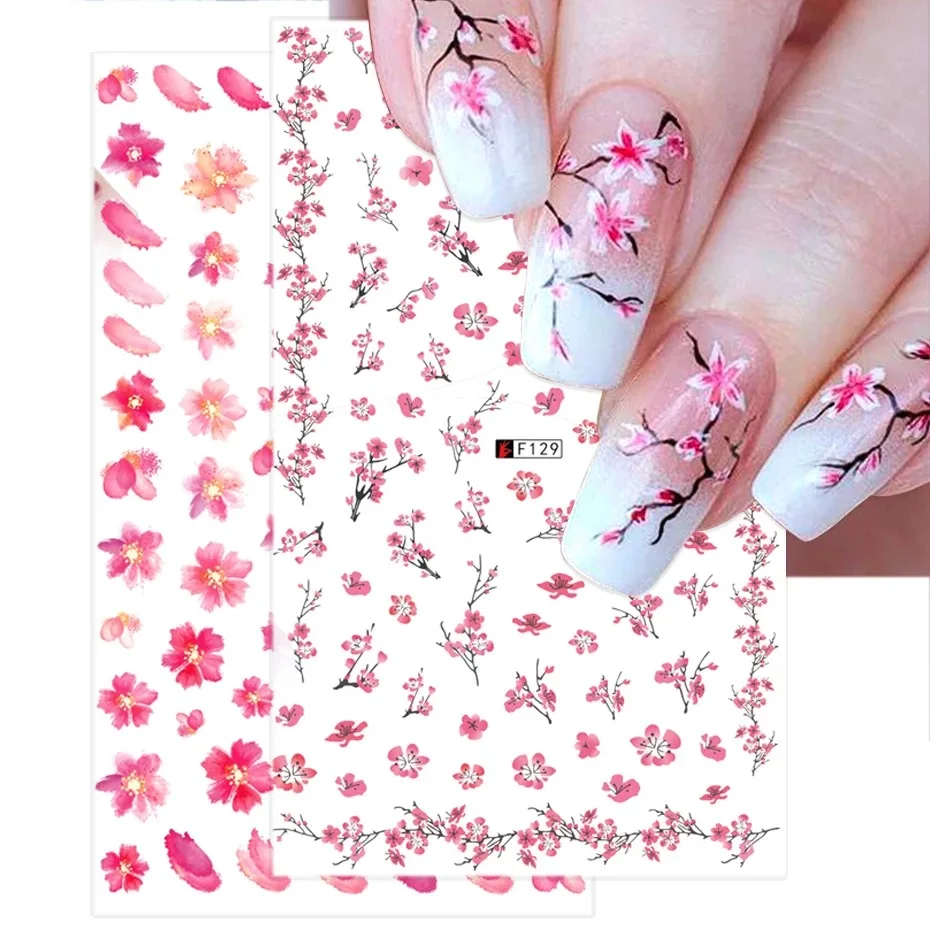 

Hot Sale Nail Stickers Flower Nail Adhesive Decals Nail Sticker, Colorful