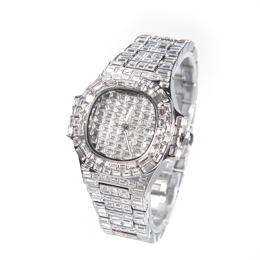 

Fashion Hip-hop Ins Design Sense Full Diamond Calendar Large Dial Watch Smart Watch Earphone Watch Band