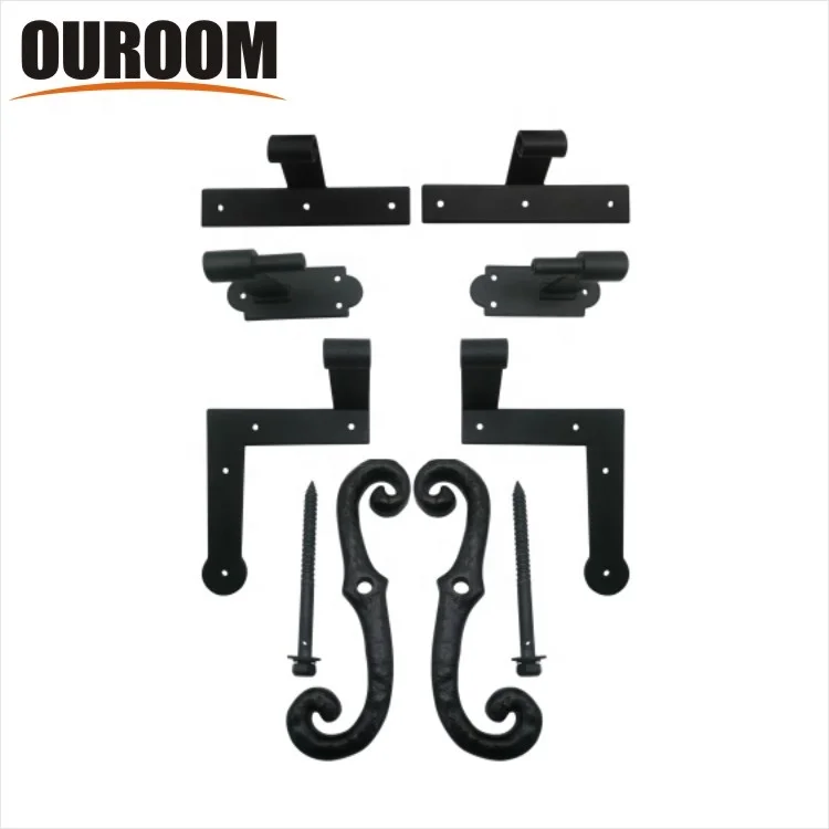 Pair Of Large Textured Black Iron S Holdback Window Shutter Holders