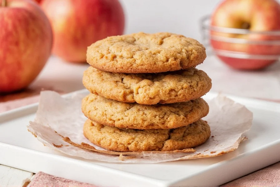 Apple cinnamon cookies served with warm cider and autumn decorations