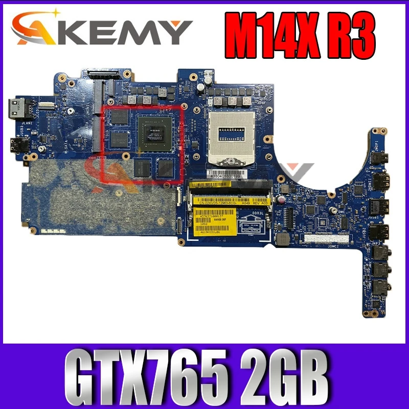 

Akemy For DELL M14X R3 Laptop Motherboard DDR3L GTX765 2GB CN-02KVD5 02KVD5 2KVD5 VAR00 LA-9201P 100% Tested