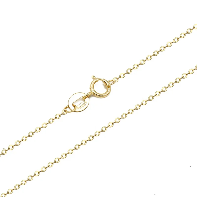 

Hot Selling Genuine Gold Au585 Real Gold Cable Necklace Solid 14K Pure Gold Chain Jewelry Wholesale Necklace