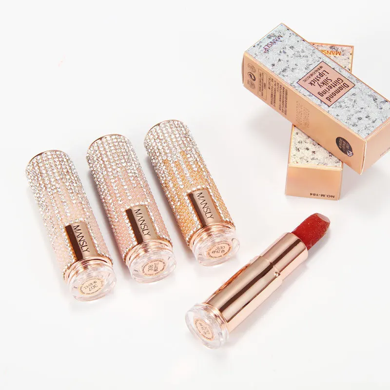 

Diamond velvet light lipstick comes with a small round mirror lasting